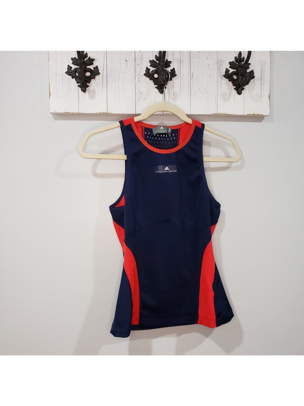 Adidas Stella McCartney Barricade Tank Top Blue Orange Athletic Size S